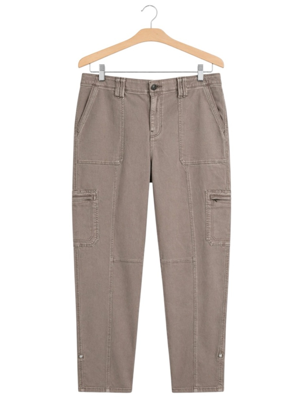 Chico’s Womens Cargo Pants Size 12 Large Regular Business Casual Brown Neutral